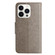 iPhone 15 Pro Max Butterfly Flower Pattern Flip Leather Phone Case - Grey