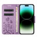 iPhone 15 Pro Max Butterfly Flower Pattern Flip Leather Phone Case - Light Purple