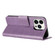 iPhone 15 Pro Max Butterfly Flower Pattern Flip Leather Phone Case - Light Purple