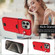 iPhone 15 Pro Max Calf Texture Card Slot Ring Holder Phone Case - Red
