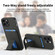 iPhone 15 Pro Max Carbon Fiber Card Bag Fold Stand Phone Case - Black