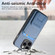 iPhone 15 Pro Max Carbon Fiber Card Bag Fold Stand Phone Case - Blue
