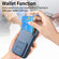 iPhone 15 Pro Max Carbon Fiber Card Bag Fold Stand Phone Case - Blue