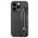iPhone 15 Pro Max Carbon Fiber Horizontal Flip Zipper Wallet Phone Case - Black