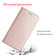 iPhone 15 Pro Max Carbon Fiber Texture Flip Holder Leather Phone Case - Rose Gold