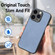 iPhone 15 Pro Max Carbon Fiber Texture Leather Back Phone Case - Blue