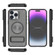 iPhone 15 Pro Max Carbon Fiber Texture PC + TPU Phone Case with Metal Holder - Grey