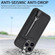 iPhone 15 Pro Max Carbon Fiber Vertical Flip Zipper Phone Case - Black