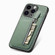 iPhone 15 Pro Max Carbon Fiber Vertical Flip Zipper Phone Case - Green