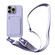 iPhone 15 Pro Max Card Slot Liquid Silicone Phone Case with Lanyard - Light Purple