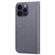 iPhone 15 Pro Max Cartoon Buckle Horizontal Flip Leather Phone Case - Grey iPhone 15 Pro Max Cartoon Buckle Horizontal Flip Leather Phone Case - Grey