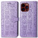 iPhone 15 Pro Max Cat and Dog Embossed Leather Phone Case - Purple