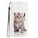 iPhone 15 Pro Max Colored Drawing Leather Phone Case - Little Tabby Cat