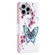 iPhone 15 Pro Max Colored Drawing Pattern Flip Leather Phone Case - Flowers Butterfly