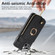 iPhone 15 Pro Max Cross Leather Ring Vertical Zipper Wallet Back Phone Case - Black