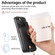 iPhone 15 Pro Max Cross Leather Ring Vertical Zipper Wallet Back Phone Case - Black