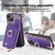 iPhone 15 Pro Max Cross Leather Ring Vertical Zipper Wallet Back Phone Case - Purple