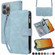 iPhone 15 Pro Max Crossbody Multi-card Slot Wallet Zipper Leather Phone Case - Light Blue