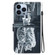 iPhone 15 Pro Max Crystal Texture Colored Drawing Leather Phone Case - Cat Tiger Reflection