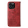 iPhone 15 Pro Max Cubic Grid Calf Texture Magnetic Leather Phone Case - Red