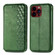 iPhone 15 Pro Max Cubic Grid Pressed Magnetic Leather Phone Case - Green