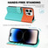 iPhone 15 Pro Max Cute Pet Series Color Block Buckle Leather Phone Case - Sky Blue