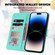 iPhone 15 Pro Max Cute Pet Series Color Block Buckle Leather Phone Case - Sky Blue