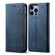 iPhone 15 Pro Max Denim Texture Casual Style Horizontal Flip Leather Case - Blue