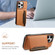 iPhone 15 Pro Max Denior Cowhide Texture Leather MagSafe Detachable Wallet Phone Case - Khaki