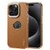 iPhone 15 Pro Max Denior Fragrant Calf Texture Electroplating Phone Case - Khaki