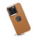 iPhone 15 Pro Max Denior Fragrant Calf Texture Electroplating Phone Case - Khaki