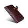 iPhone 15 Pro Max Denior Oil Wax Cowhide Magnetic Button Genuine Leather Case - Dark Red
