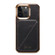 iPhone 15 Pro Max Denior Oil Wax Leather Electroplating Card Slot Holder Phone Case - Black