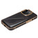 iPhone 15 Pro Max Denior Oil Wax Leather Electroplating Card Slot Holder Phone Case - Black