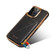 iPhone 15 Pro Max Denior Oil Wax Leather Electroplating Card Slot Holder Phone Case - Black