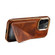 iPhone 15 Pro Max Denior Oil Wax Leather Electroplating Card Slot Holder Phone Case - Brown