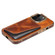 iPhone 15 Pro Max Denior Oil Wax Leather Electroplating Card Slot Holder Phone Case - Brown