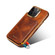 iPhone 15 Pro Max Denior Oil Wax Leather Electroplating Card Slot Holder Phone Case - Brown