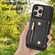 iPhone 15 Pro Max DF-09 Crossbody Litchi texture Card Bag Design PU Phone Case - Black