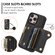 iPhone 15 Pro Max DF-09 Crossbody Litchi texture Card Bag Design PU Phone Case - Black