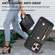 iPhone 15 Pro Max DF-09 Crossbody Litchi texture Card Bag Design PU Phone Case - Black