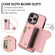 iPhone 15 Pro Max DF-09 Crossbody Litchi texture Card Bag Design PU Phone Case - Pink