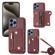 iPhone 15 Pro Max DF-09 Crossbody Litchi texture Card Bag Design PU Phone Case - Wine Red