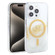 iPhone 15 Pro Max DFANS DESIGN Magsafe Magnetic Starlight Shining Phone Case - Gold Foil Marble