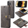 iPhone 15 Pro Max DG.MING Crazy Horse Texture Detachable Magnetic Leather Phone Case - Grey