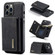 iPhone 15 Pro Max DG.MING M1 Series 3-Fold Multi Card Wallet Leather Phone Case - Black