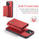 iPhone 15 Pro Max DG.MING M1 Series 3-Fold Multi Card Wallet Leather Phone Case - Red