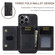 iPhone 15 Pro Max DG.MING M2 Series 3-Fold Card Bag Wallet Leather Phone Case - Black