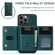 iPhone 15 Pro Max DG.MING M2 Series 3-Fold Card Bag Wallet Leather Phone Case - Green