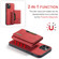 iPhone 15 Pro Max DG.MING M2 Series 3-Fold Card Bag Wallet Leather Phone Case - Red